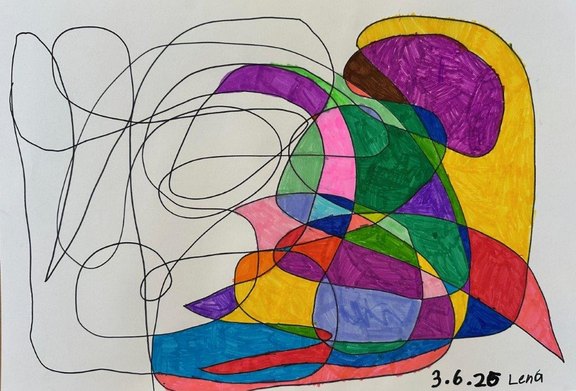 Ku-Ho Das Foto zeigt ein abstraktes Bild in bunten Farben.